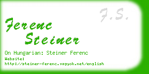 ferenc steiner business card